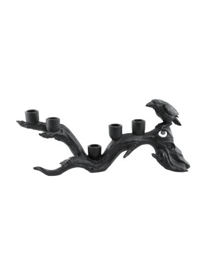 KERZENLEUCHTER KUNSTHARZ AST D’BAUM UND RABE SCHWARZ 42CM X 10CM X 18CM
