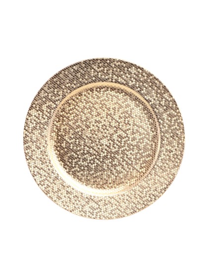 GOLD PARTY BALL STYLE CHARGER PLATE DIA 33CM