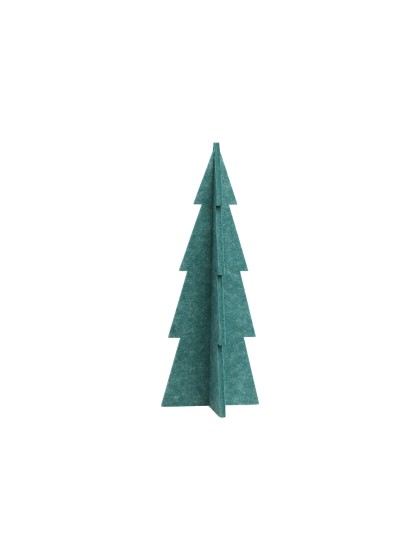 GREEN FELT 3D XMAS TREE 15CM X 15CM X 40CM