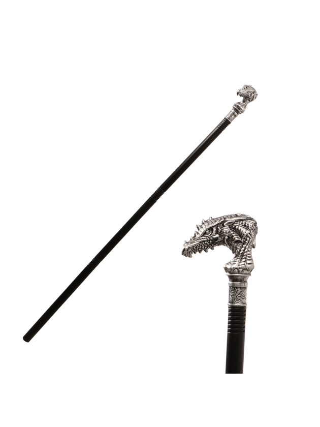 CANNE PLASTIQUE DRAGON ARGENT 106CM - A ASSEMBLER