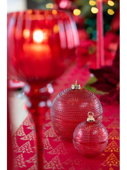 WEIHNACHTSKUGEL GLAS ROT REMPLIR DIA 13.5CM X 14.5CM