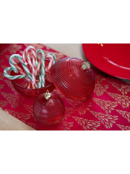 WEIHNACHTSKUGEL GLAS ROT REMPLIR DIA 13.5CM X 14.5CM