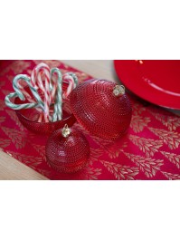 WEIHNACHTSKUGEL GLAS ROT REMPLIR DIA 13.5CM X 14.5CM