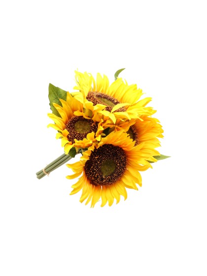 BOUQUET 5 TOURNESOLS JAUNES DIA 21CM X 25CM