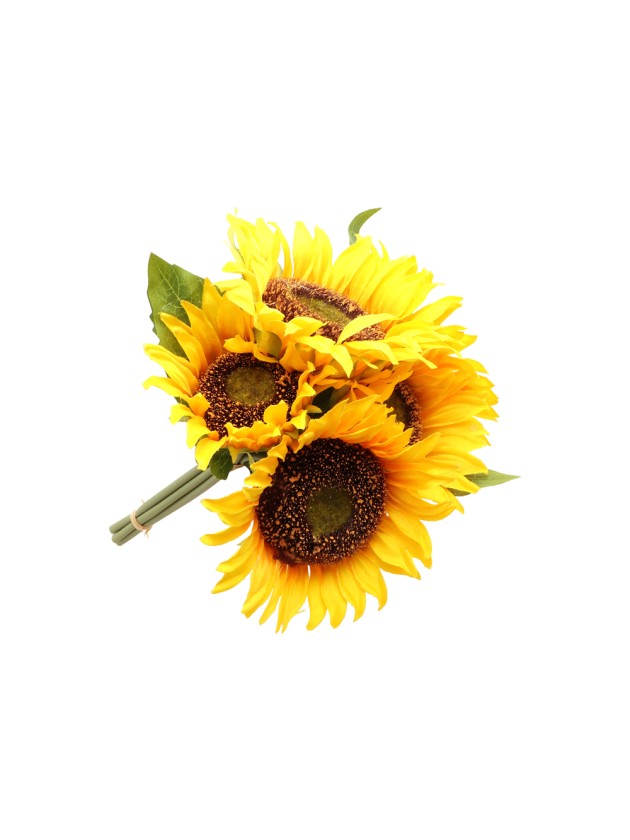 BOUQUET 5 TOURNESOLS JAUNES DIA 21CM X 25CM