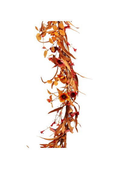 RED/ORANGE ARTIFICIAL AUTUMN GARLAND 153CM X 25CM X 10CM