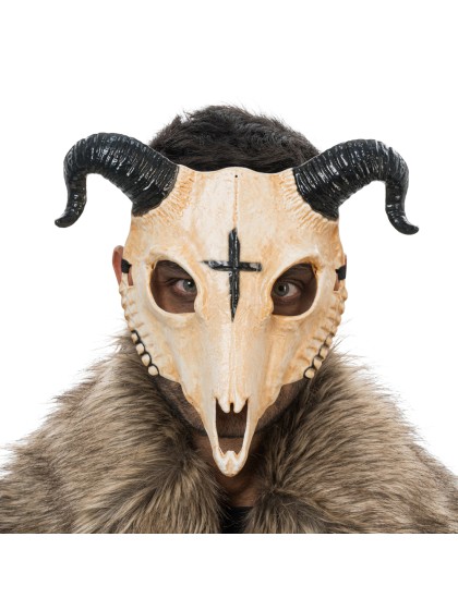 MASQUE SQUELETTE BETE A CORNES 28CM X 9CM X 24CM