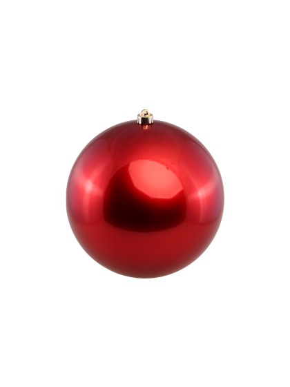 BOULE DE NOEL PLASTIQUE RIGIDE EFFET SATINE ROUGE DIA 25CM