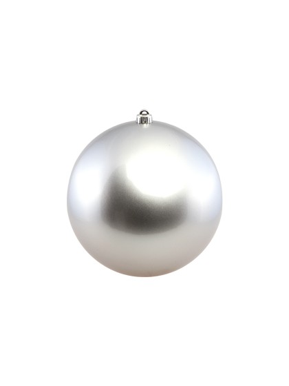 BOULE DE NOEL PLASTIQUE RIGIDE EFFET SATINE ARGENT DIA 25CM