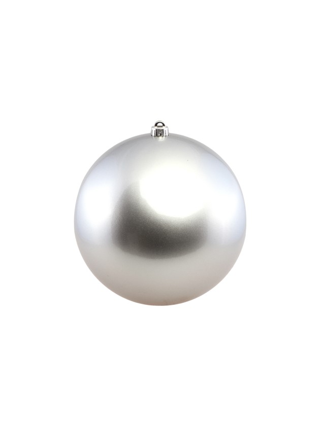 BOULE DE NOEL PLASTIQUE RIGIDE EFFET SATINE ARGENT DIA 25CM