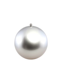 BOULE DE NOEL PLASTIQUE RIGIDE EFFET SATINE ARGENT DIA 25CM