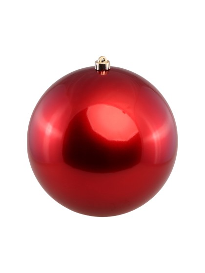 BOULE DE NOEL PLASTIQUE RIGIDE EFFET SATINE ROUGE DIA 30CM