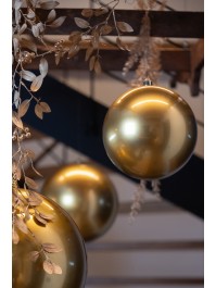 BOULE DE NOEL PLASTIQUE RIGIDE EFFET SATINE OR DIA 30CM