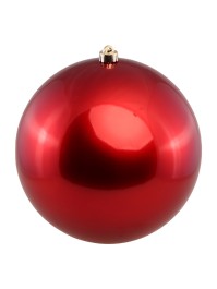 BOULE DE NOEL PLASTIQUE RIGIDE EFFET SATINE ROUGE DIA 40CM