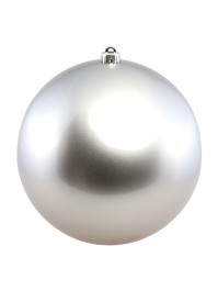 BOULE DE NOEL PLASTIQUE RIGIDE EFFET SATINE ARGENT DIA 40CM
