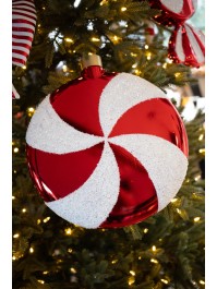 BOULE DE NOEL XL A SUSPENDRE CANDY STRIPES 38.1CM X 7.6CM X 48CM
