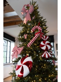 WEIHNACHTSKUGEL XL AUFHÄNGEN CANDY STRIPES 38.1CM X 7.6CM X 48CM
