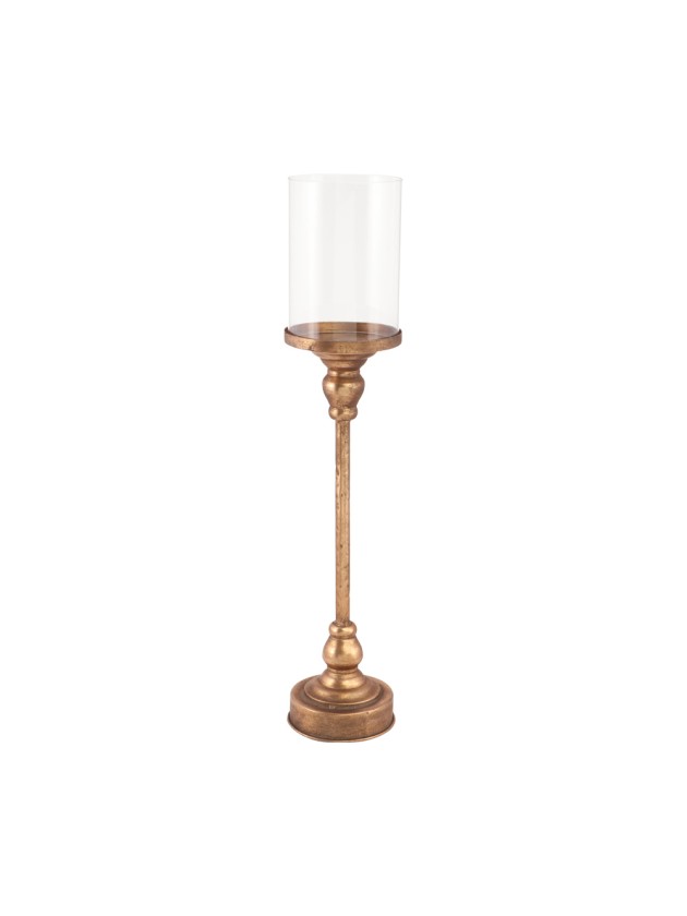 PORTE BOUGIE SUR PIED MAJESTIC OR MAT BROSSE DIA 12.5CM X 61CM