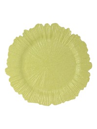 SOUS-ASSIETTE PP RELIEF FLORA VERT NENUPHAR DIA 33CM
