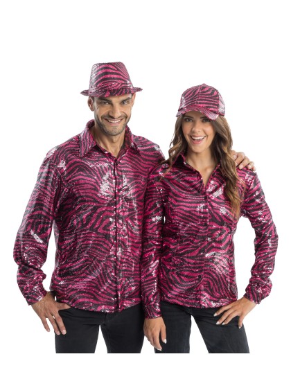 CASQUETTE TIGREE ROSE A SEQUINS TU