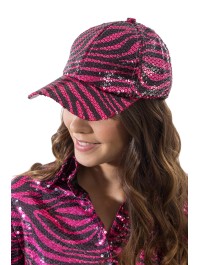 CASQUETTE TIGREE ROSE A SEQUINS TU
