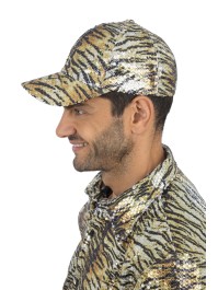 SCHIRMMÜTZE TIGER GOLD PAILLETTEN Einheitsgröße