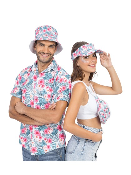 HIBISCUS HAWAIIAN BUCKET HAT ONE SIZE