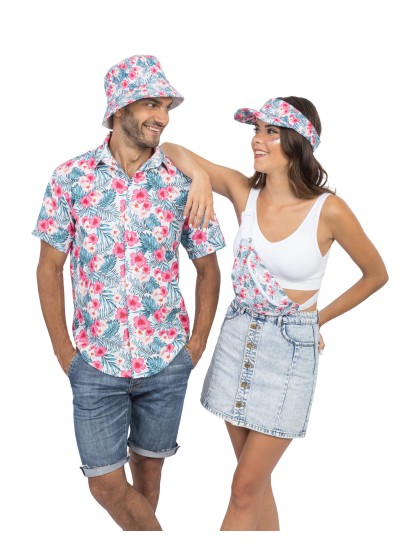 HIBISCUS HAWAIIAN VISOR CAP ONE SIZE