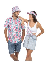 HIBISCUS HAWAIIAN VISOR CAP ONE SIZE