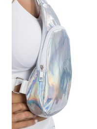 SAC BANDOULIERE IRISE ARGENT 17.5CM X 5CM X 34CM