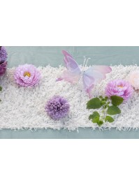 IVORY PLUMETTES TABLE RUNNER 28CM X 3M