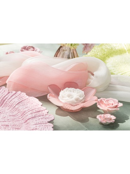 CHEMIN DE TABLE GLIMMER ROSE 28CM X 3M