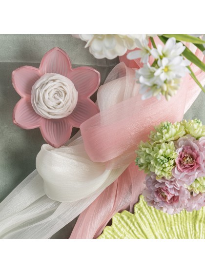 CHEMIN DE TABLE GLIMMER ROSE 28CM X 3M
