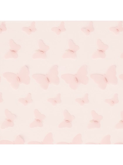 CHEMIN DE TABLE BRODE BUTTERFLY ROSE 25CM X 3M