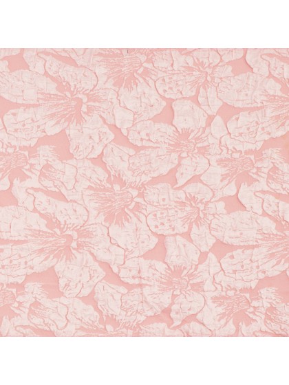 CHEMIN DE TABLE JACQUARD FLEUR DE LYS ROSE 28CM X 3M