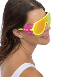 YELLOW GLASSES WITH PINK SIDES 15CM X 15CM X 6.2CM