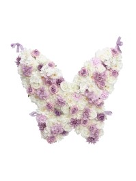 SUPPORT FLORAL BUTTERFLY PARME/IVOIRE/BLANC 92CM X 80CM X 9CM
