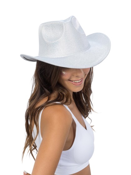 CHAPEAU DE COWBOY SHINY ARGENT TU