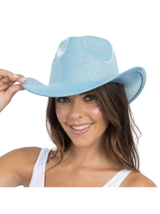 CHAPEAU DE COWBOY SHINY BLEU TU