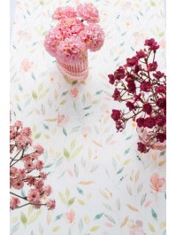 CHEMIN DE TABLE FLORAL EFFET SATINE 28CM X 3M