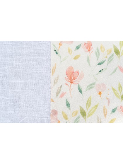 CHEMIN DE TABLE FLORAL EFFET SATINE 28CM X 3M