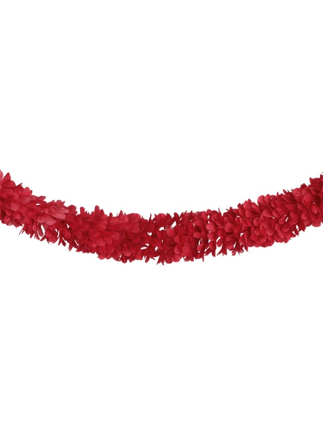 GUIRLANDE FLEURS ROUGES DIA 9CM X 220CM