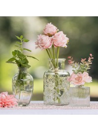 CLEAR HERA GLASS VASE 7CM X 7CM X 12.5CM