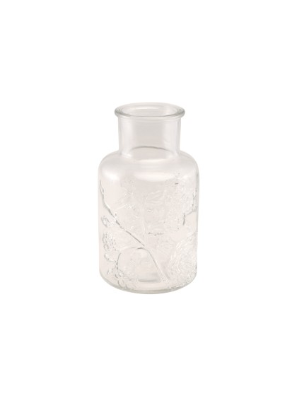 VASE VERRE GARDEN ROSE TRANSPARENT DIA 8.5CM X 15.5CM
