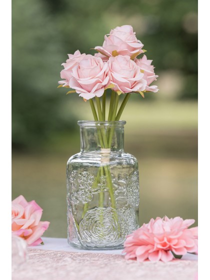 VASE GLAS GARDEN ROSA TRANSPARENT DIA 8.5CM X 15.5CM