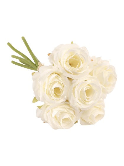 BOUQUET 6 ROSES BLANCHES DIA 12CM X 23CM