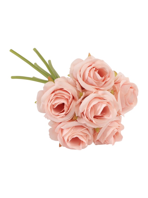 BUNCH OF 6 PINK ROSES DIA 12CM X 23CM
