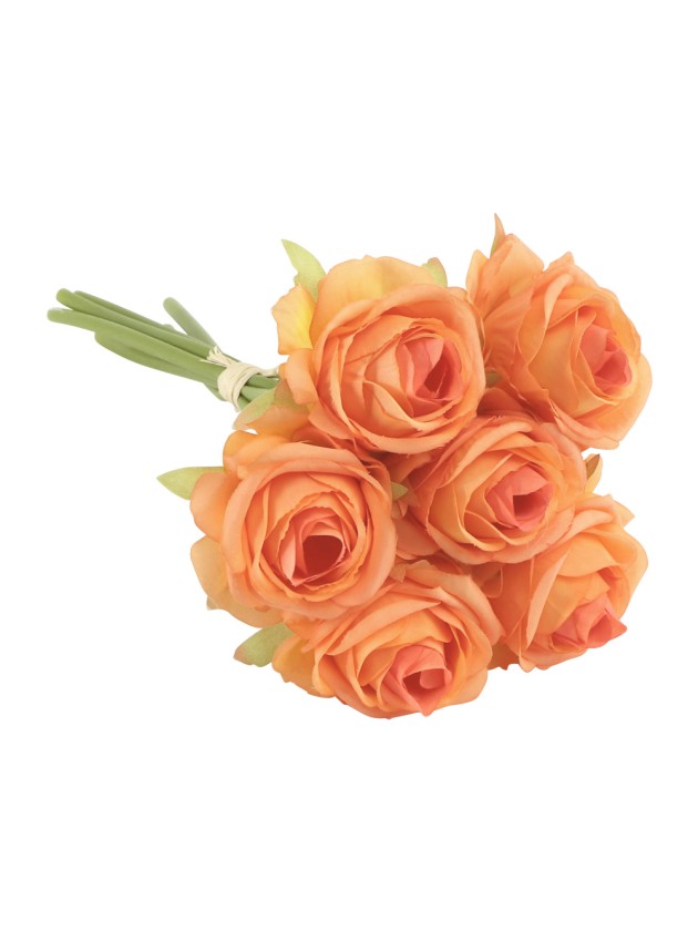 BUNCH OF 6 ORANGE ROSES DIA 12CM X 23CM