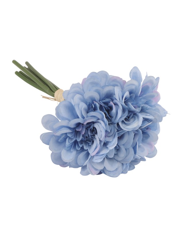 BUNCH OF 6 BLUE CAMELIA DIA 11CM X 23CM