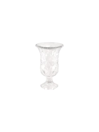 CLEAR VENICE GLASS VASE 12CM X 12CM X 19CM